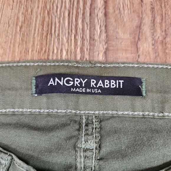☔️🩵NWT Angry Rabbit Green Mid Rise Skinny Leg Jeans Size 9/29 - Picture 11 of 13